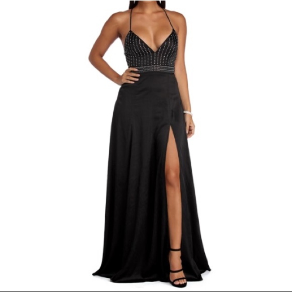 Formal Satin Stone Dress